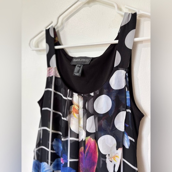 ✨Frank Lyman Polka Dot Floral Overlay Dress - Size 6 - Picture 2 of 7